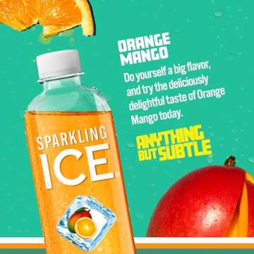 Sparkling Ice, Orange Mango Sparkling Water, Zero Sugar Flavored Water, with Vitamins and Antioxidan...