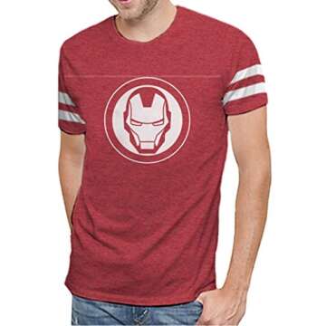 Marvel Comics Avengers Infinity War Iron Man Varsity Logo Mens T-Shirt (XL) Red
