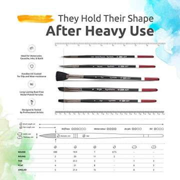 ZenART 14-pc Professional Watercolor Brushes Set