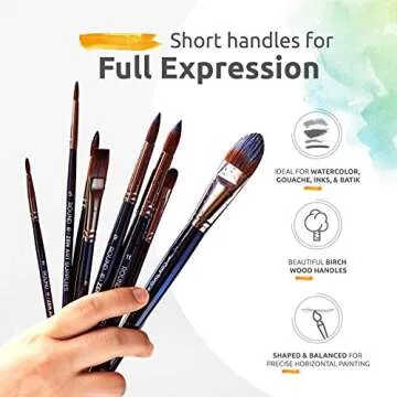 ZenART 14-pc Professional Watercolor Brushes Set