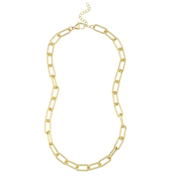 Reoxvo Gold Plated Chunky Chain Necklace for Women