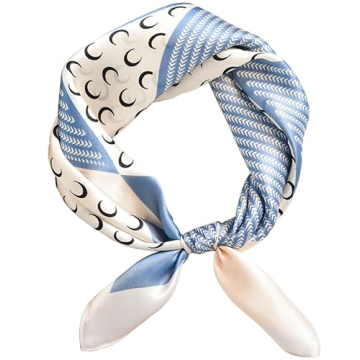 kcctoo 27.5" Mulberry Silk Feeling Head Scarf Women's Fashion Square Neck Satin Scarfs for Bag Hair ...