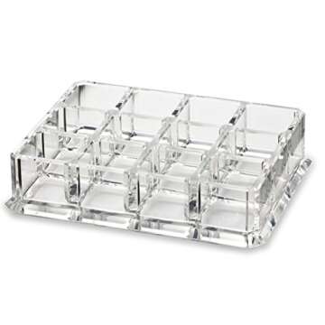 byAlegory Acrylic Lipstick Makeup Organizer Designed For Larger Base Lipsticks | 12 Space Cosmetic S...