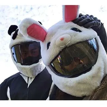 Plush Rabbit Helmet Cover - Fun & Safe Riding Gear