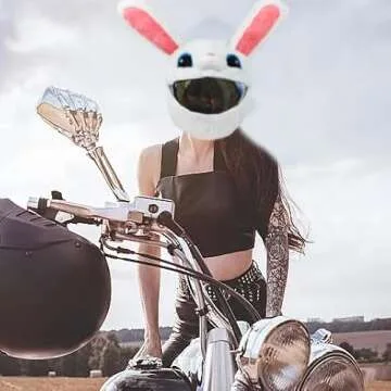 Plush Rabbit Helmet Cover - Fun & Safe Riding Gear