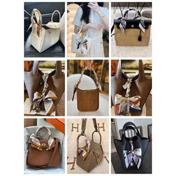 MUAQUATA Long Floral Skinny Scarf For Women Silk Like Neckerchief Hangbag Handle Hair Head Wraps Belt (MQTA01-30)