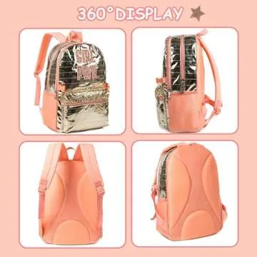 Meetbelify Backpack for Girls School Bag Set with Lunch Box