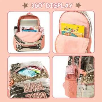 Meetbelify Backpack for Girls School Bag Set with Lunch Box