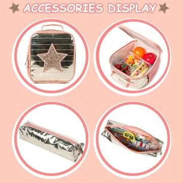 Meetbelify Backpack for Girls School Bag Set with Lunch Box