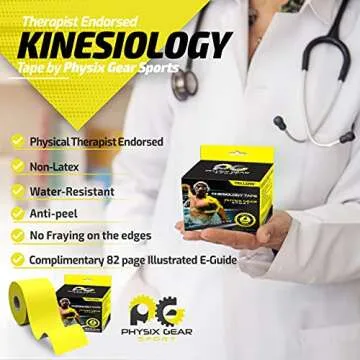 Physix Gear Cotton Kinesiology Tape Roll 16ft - Waterproof