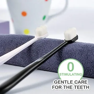 EasyHonor Extra Toothbrush for Sensitive Gums, Micro Fur Manual Toothbrush with 20000 Soft Floss Bristle for Pregnant Women, Elderly, Braces and Gum Recessions, Protect Fragile Gums (6 Pack)