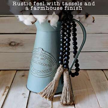 Wooden Bead Garland Decor, Wood Beads Garland Decorative Beads, Wooden Beads Garland, Wood Bead Garl...