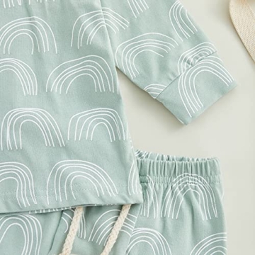 Bingqiling Rainbow Print Toddler Outfit for 0-6 Months