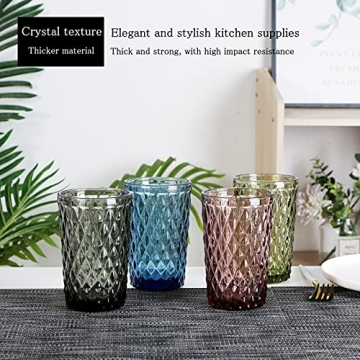 Stylish Bandesun Gray Drinking Glass Set of 6 - 12oz Tumblers