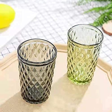 Stylish Bandesun Gray Drinking Glass Set of 6 - 12oz Tumblers