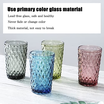 Stylish Bandesun Gray Drinking Glass Set of 6 - 12oz Tumblers