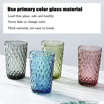 Stylish Bandesun Gray Drinking Glass Set of 6 - 12oz Tumblers