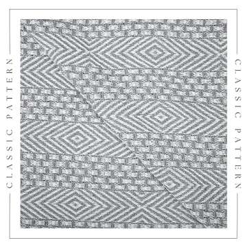 RAJRANG Grey Woven Country Rustic Throw Blanket 100% Cotton Luxury Quality Sofa Couch Bed Throws Perfect for Indoor Outdoor 50x60 Inches Wild Dove