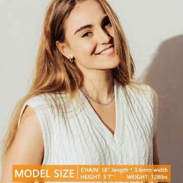 HEXALOVA 5mm Cuban Link Chain for Men Silver Chain for Men Cuban Link Chain for Women Stainless Steel Necklace for Men Cuban Chain Necklace, Mens Chain Necklaces 18 Inch