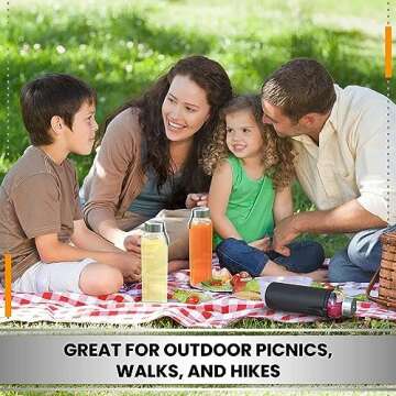 Chef's Star 18 Oz Clear Glass Water Bottles, Reusable Glass Juicing Bottles with Protection Sleeve and Stainless Steel Leak Proof Lids, Set of 6