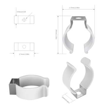 (24-Pack) JESLED T8 U Clips Holder Bracket for 8FT LED Light Bulbs, LED Fluorescent Tube Replacement Mounting Accessories, Stainless Steel Lamp Support, Lampholder, Pipe Clamps to Prevent Sagging