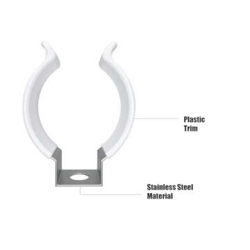 (24-Pack) JESLED T8 U Clips Holder Bracket for 8FT LED Light Bulbs, LED Fluorescent Tube Replacement Mounting Accessories, Stainless Steel Lamp Support, Lampholder, Pipe Clamps to Prevent Sagging