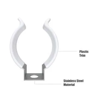 (24-Pack) JESLED T8 U Clips Holder Bracket for 8FT LED Light Bulbs, LED Fluorescent Tube Replacement Mounting Accessories, Stainless Steel Lamp Support, Lampholder, Pipe Clamps to Prevent Sagging