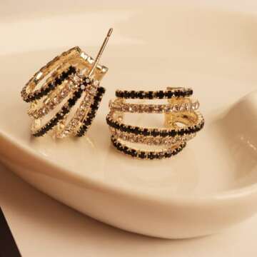 Stylish Sonateomber Rhinestone Multi-Hoop Earrings
