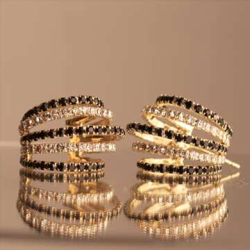Stylish Sonateomber Rhinestone Multi-Hoop Earrings