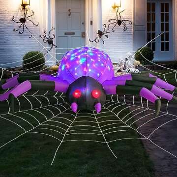 COMIN Halloween Inflatables - Spider and Skeleton Pumpkin