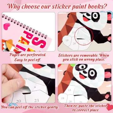 90shine 2PCS Valentine's Day Gifts for Kids Sticker Books - Valentines Crafts Ages 4-8 Create 22 Pictures