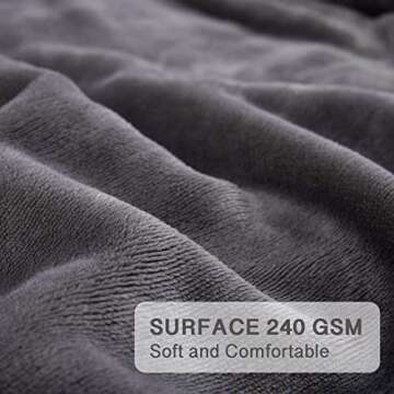 Rose Home Fashion Throw Blankets Gifts for Women Birthday Gifts for Women Sherpa Blanket Couch Blanket (50" X 60" Throw, Grey)