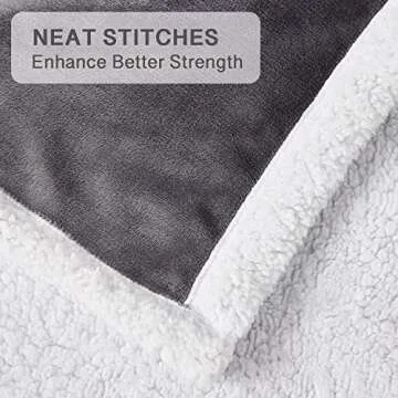 Rose Home Fashion Throw Blankets Gifts for Women Birthday Gifts for Women Sherpa Blanket Couch Blanket (50" X 60" Throw, Grey)