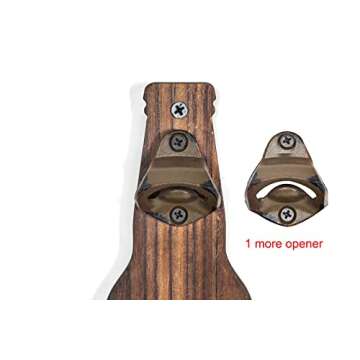 SODUKU Vintage Wooden Wall Mounted Bottle Opener with Cap Catcher for Beer Lovers