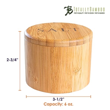 Elegant Bamboo Salt Cellar with Magnetic Lid for Kitchen