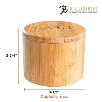 Elegant Bamboo Salt Cellar with Magnetic Lid for Kitchen