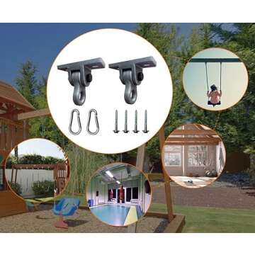 ABUSA Heavy Duty Black Swing Hangers Screws Bolts Included Over 5000 lb Capacity Playground Porch Yoga Seat Trapeze Wooden Sets Indoor Outdoor 2 Pack