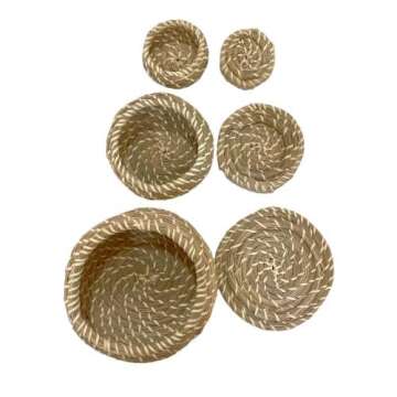 Ikea IKE-803.281.45 FRYKEN Baskets with Lid Made of Seagrass Beach Oats, Set of 3
