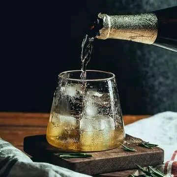 RYUHYF Fujiyama glasses, Japanese water glasses, water glasses, whisky glasses, beer glasses, breakfast milk glasses, juice glasses, beverage glasses, tea cups,set of 1 (Medium size-350ml)