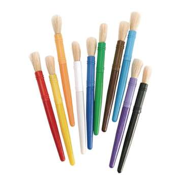 10 Pack of Colorations Plastic Chubby Paint Brushes