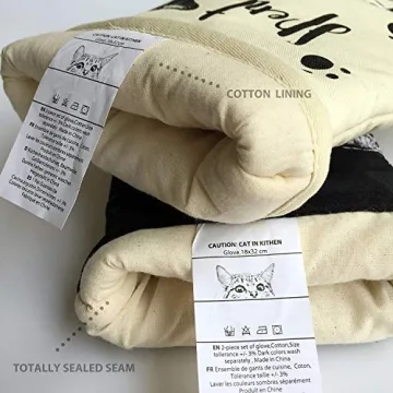 GREVY Cute Cotton Oven Mitts for Cat Lovers - 12"