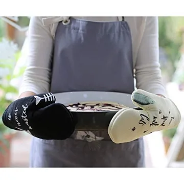 GREVY Cute Cotton Oven Mitts for Cat Lovers - 12"