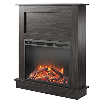 Ameriwood Home Ellsworth Electric Fireplace with Mantel & Remote
