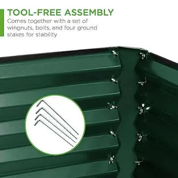 Best Choice Products 8x4x2ft Outdoor Metal Raised Garden Bed, Deep Root Planter Box for Vegetables, Flowers, Herbs, and Succulents w/ 478 Gallon Capacity - Dark Green