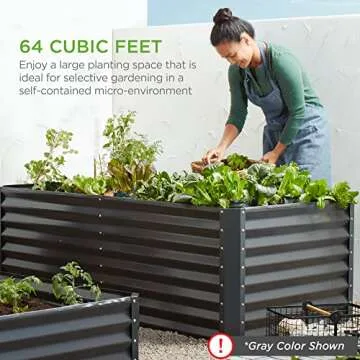 Best Choice Products 8x4x2ft Outdoor Metal Raised Garden Bed, Deep Root Planter Box for Vegetables, Flowers, Herbs, and Succulents w/ 478 Gallon Capacity - Dark Green