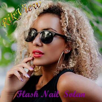 RikView French Tip Press on Nails Short Fake Nails Square Acrylic Nails with Swirls Design White Press on Nails