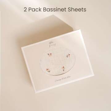 Konssy Muslin Bassinet Sheets for Baby Girl Boy, 2 Pack Soft Breathable Baby Bassinet Mattress Sheets Fit for Hourglass Oval Cradle, Moses Basket Rectangle Mattress (Brown,Berry)