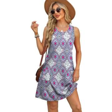 OFEEFAN Vestidos De Verano para Mujer 2025 Vacation Outfits Casual Sundresses Argyle S