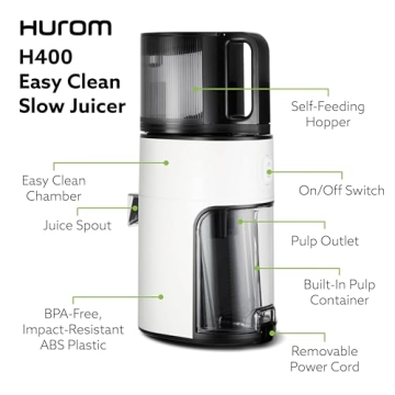 Hurom H400 Slow Juicer | Easy Clean, Compact, Quiet Motor