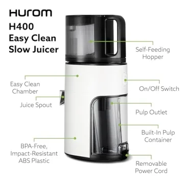 Hurom H400 Slow Juicer | Easy Clean, Compact, Quiet Motor